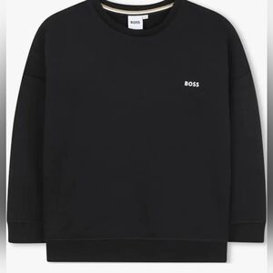 BOSS Kids Size 14 Black Crew-neck Sweatshirt